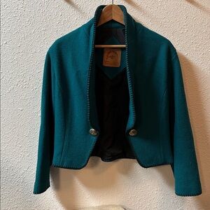 100% wool Western Autumn teal Jacket
